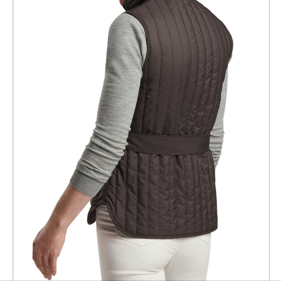 Peter Millar Women's Peppercorn Scout Quilted Vest With Tie NWT - Picture 3 of 7
